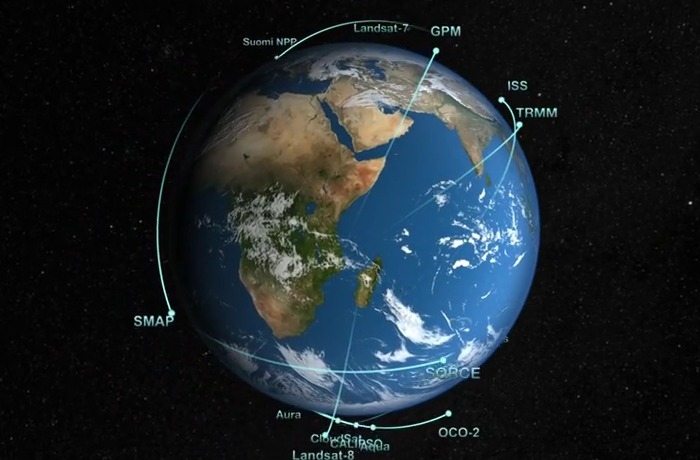 NASA показало анімацію своїх супутників, які обертаються навколо Землі