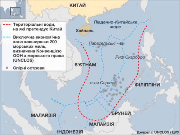 Китай закликає США не наближатися до островів у Південнокитайському морі