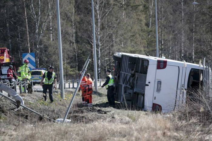 перекинувся в Швеції автобус