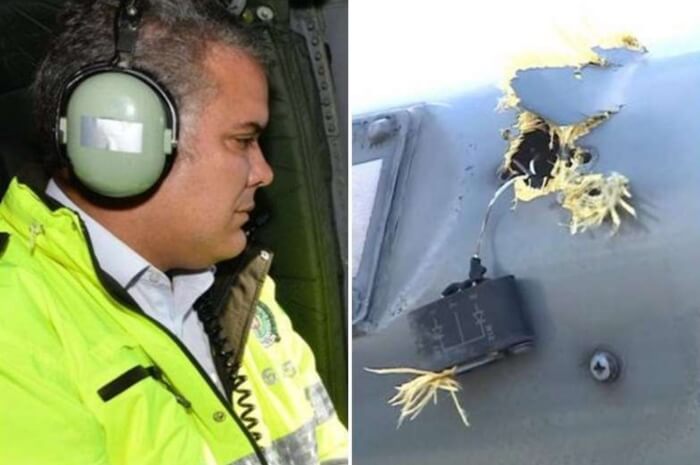 вертоліт президента Колумбії обстріляли