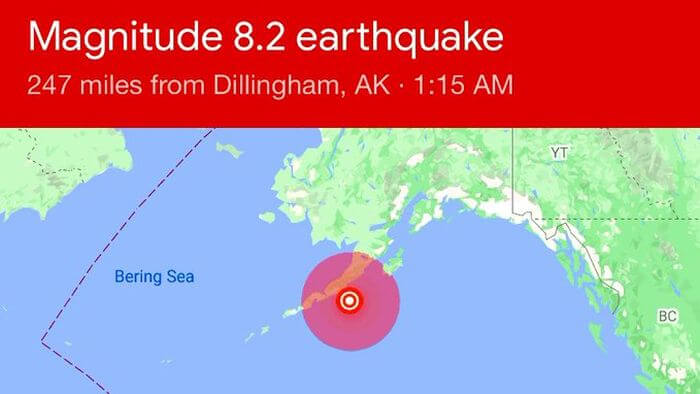 Землетрус біля берегів Аляски виявився найпотужнішим за півстоліття